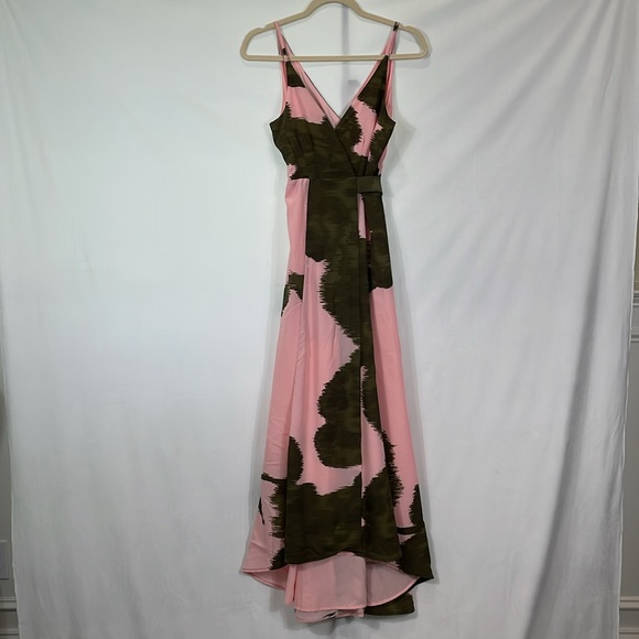 Anthropologie HUTCH Leah Pink and Green Printed Wrap Maxi Dress XXS EUC - Picture 3 of 14